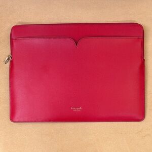 Kate Spade Vibrant Red Leather Laptop Case